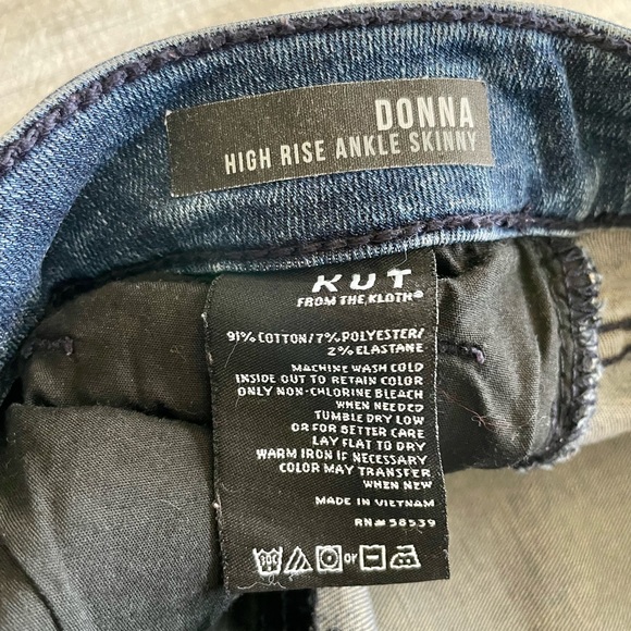 Kut from the Kloth Donna High Rise Ankle Skinny Size 6 - Picture 2 of 4